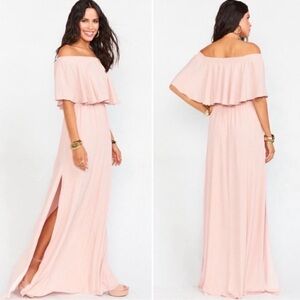 Show Me Your MuMu Blush Off-Shoulder Hacienda Blush Maxi Dress